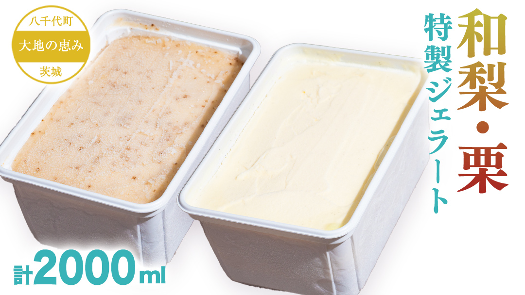 大地の恵み！！ 特製 ジェラート ( 和梨 ・ 栗 各1個 ) 計 2000ml アイス デザート スイーツ ふるさと納税 10000円 和梨 梨 栗 旬 [AU110ya]