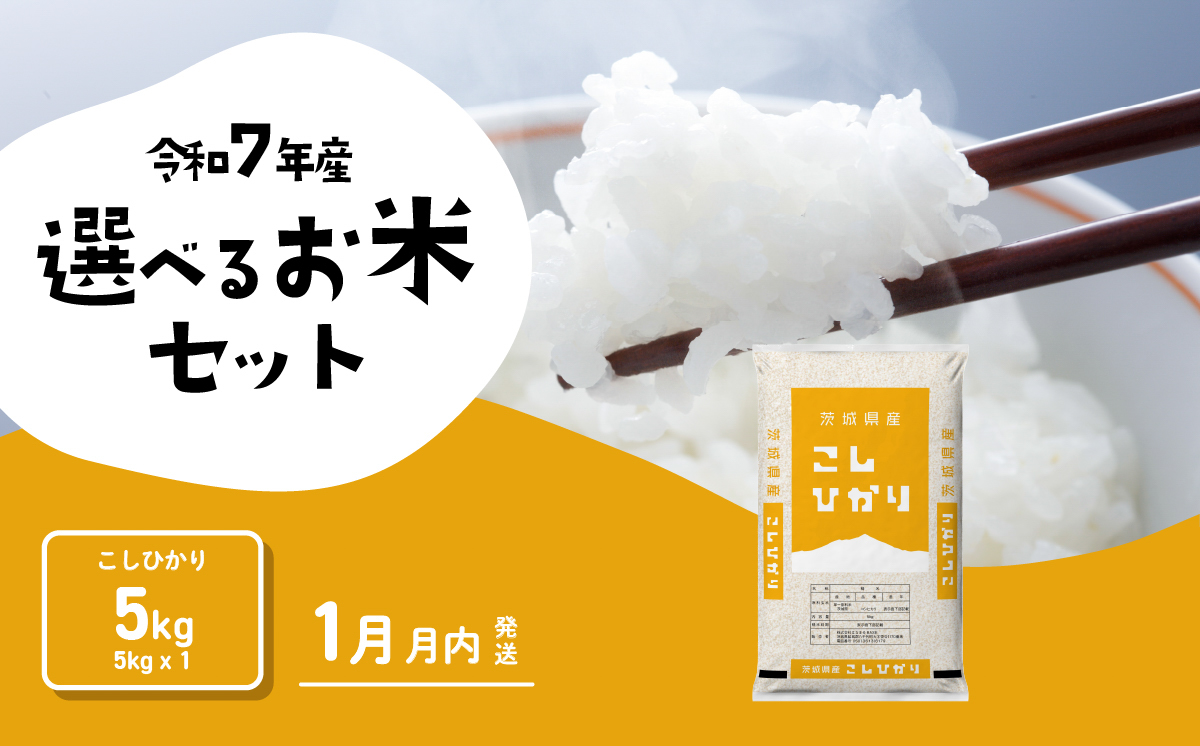 【1月発送】コシヒカリ 5kg 令和7年産 新米 茨城県産 白米 精米 茨城県 お米 米 [SF356yai] 【1月発送】コシヒカリ 5kg(5kg×1袋)