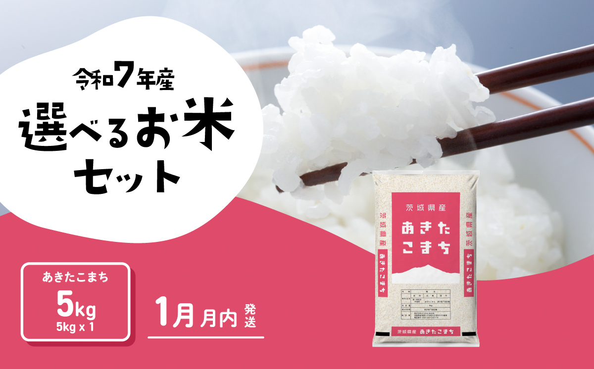 【1月発送】あきたこまち 5kg 令和7年産 新米 茨城県産 白米 精米 茨城県 お米 米 [SF389yai] 【1月発送】あきたこまち5kg(5kg×1袋)