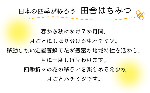 田舎はちみつ あかぼっけ 全7種(500g) 月ごとに楽しむはちみつセット  ／ 無添加 非加熱 生はちみつ ハチミツ 蜂蜜 セット 季節 人気 茨城県 五霞町