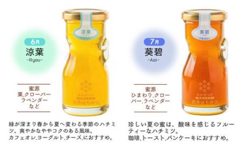 田舎はちみつ あかぼっけ 全7種(280g) 月ごとに楽しむはちみセット［専用ボトル入］| ／ 無添加 非加熱 生はちみつ ハチミツ 蜂蜜 ボトル セット 季節 茨城県 五霞町