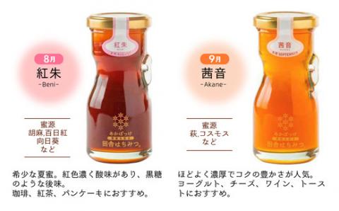 田舎はちみつ あかぼっけ 全7種(280g) 月ごとに楽しむはちみセット［専用ボトル入］| ／ 無添加 非加熱 生はちみつ ハチミツ 蜂蜜 ボトル セット 季節 茨城県 五霞町
