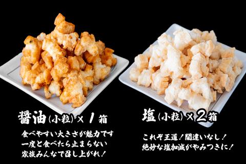 道の駅さかいで大人気！ 一休揚げ【醤油(小粒)・塩味】 揚餅3箱大袋セット 揚げ餅 揚げおかき 手造り