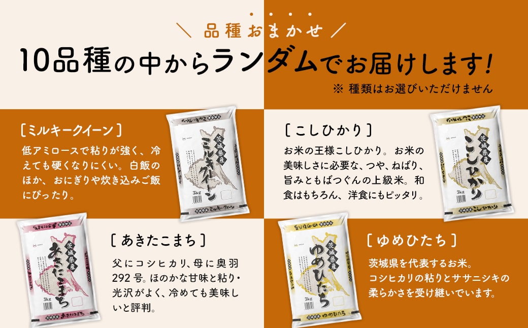【令和7年産/白米】＜令和8年1月内発送＞  4種食べ比べ 12kg(3kg×4袋) 茨城県産 米 小分け 2025年産 K1141