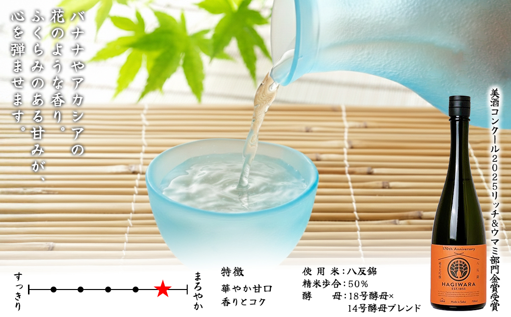 【美酒コンクール2025 金賞受賞】萩原 純米大吟醸 コンプリートセット (720ml×3本) 日本酒 飲み比べ 美山錦 ひたち錦 八反錦 K2677