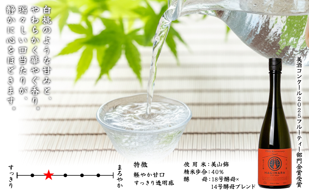 【美酒コンクール2025 金賞受賞】萩原 純米大吟醸 飲み比べ2本セット (720ml×2本) 美山錦 八反錦 日本酒 K2680