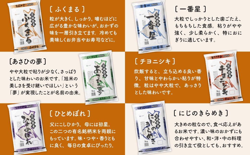 【令和7年産/白米】＜令和8年1月内発送＞  4種食べ比べ 12kg(3kg×4袋) 茨城県産 米 小分け 2025年産 K1141
