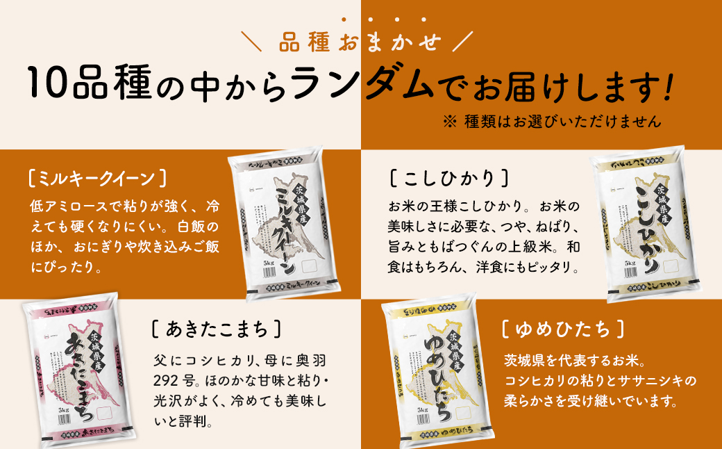 ＜生活応援キャンペーン＞【令和7年産/白米】2種食べ比べ 10kg(5kg×2袋) 2026年1月発送 茨城県産 米 小分け 精米 寄附額改定 K2457