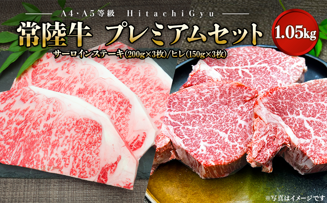 【A4・A5等級】常陸牛プレミアムセット サーロイン750g&ヒレ450g（合計1,050g）