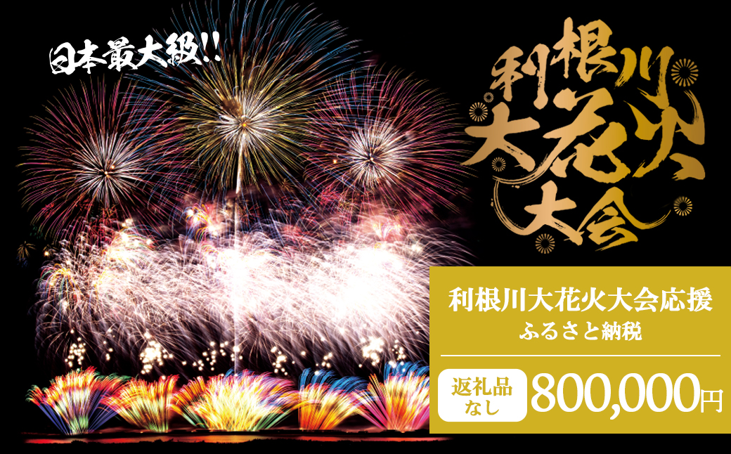 【返礼品なし】利根川大花火大会応援ふるさと納税  (800000円分)  【茨城県境町】