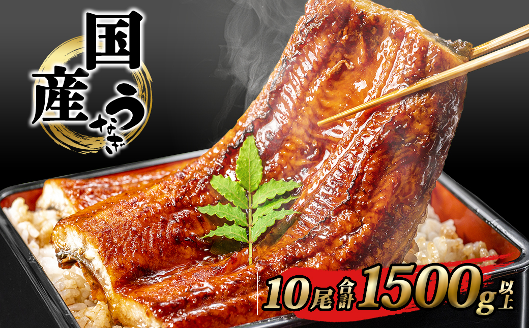 国産 うなぎ 蒲焼き 境町秘伝のタレ 4度焼きあげ 10尾 計1,500g以上 簡易包装 タレ 山椒 付き