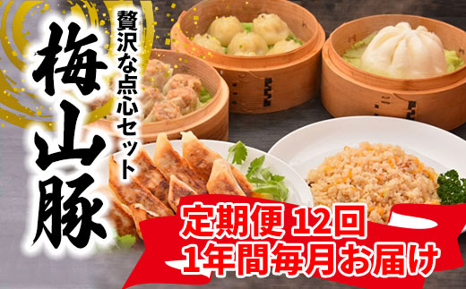 【12回毎月定期便】 塚原牧場 幻の豚 「梅山豚」 点心セット ブランド豚 メイシャントン 境町