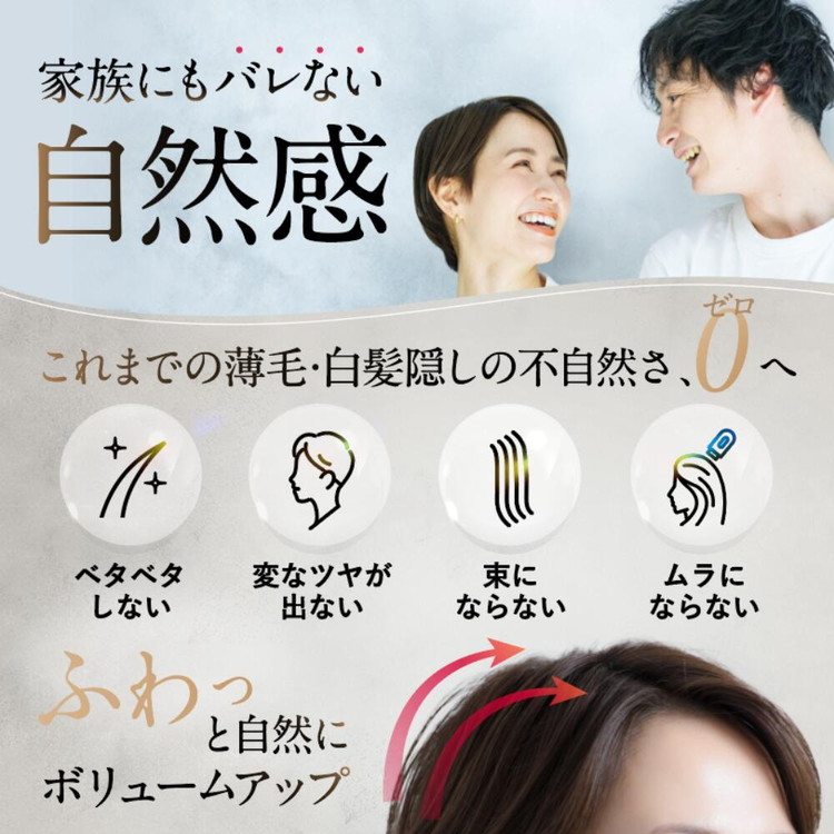 N/H ヘアファンデーション 白髪隠し 薄毛隠し ｜ 簡単 早い 自然な仕上がり 肌にやさしい スカルプ パウダー ポンポン 薄毛 白髪染め 男性 女性 生え際 根元 分け目 円形脱毛症 ボリュームアップ ブラック ブラウン 黒 茶 日本製