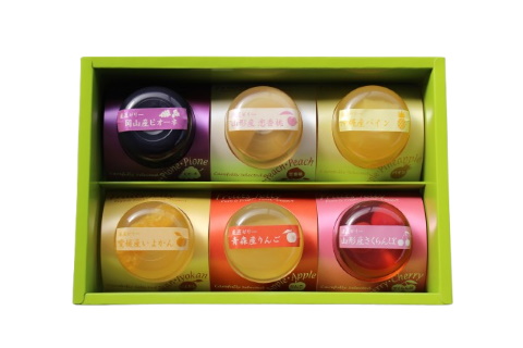 産直ゼリー 6個詰 ｜ 菓子 手土産 ギフト 国産 フルーツ 伊予柑 さくらんぼ パイン ぶどう りんご 桃 ゼリー ※離島への配送不可