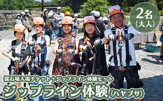 ジップライン ハヤブサ 大人2名 | 栃木県 宇都宮市 大谷石 カネホン採石場 チケット 観光 旅行 ツアー ※離島への配送不可