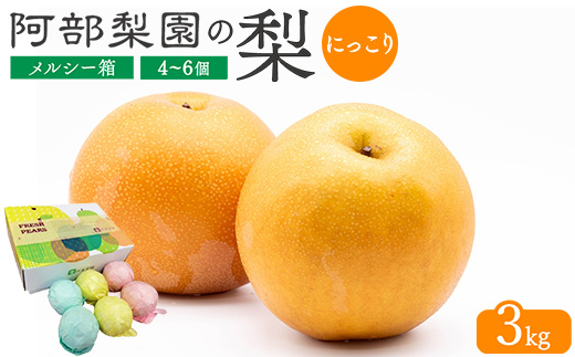 【糖度保証】阿部梨園の梨（3kg　メルシー箱）にっこり　※離島への配送不可　※2025年10月上旬～10月下旬頃に順次発送予定