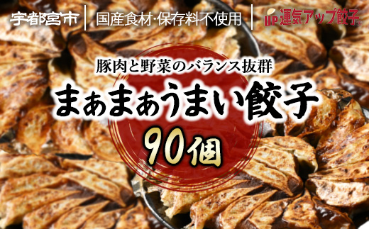 宇都宮餃子 運気アップ餃子  まあまあウマイ餃子 90個 保存料不使用【 餃子 ぎょうざ 冷凍餃子 冷凍食品 惣菜 栃木県 宇都宮市 】※配送不可地域：離島