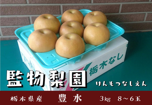 栃木県産 梨【豊水】3kg（8～6玉） ※2025年9月上旬～9月中旬頃に順次発送予定 ※離島への配送不可