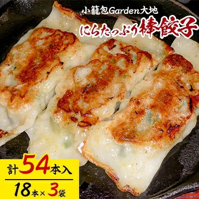 小籠包Garden大地 にらたっぷり棒餃子　計54本入り(1袋18本入り×3袋)