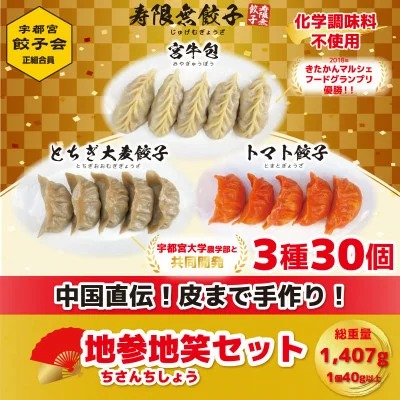 宇都宮餃子 寿限無 地参地笑セット(3種30個)