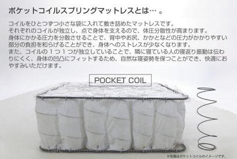ザ・マットレス シングル 97×195cm 厚さ20cm ポケットコイル スプリング アイボリー (圧縮梱包) F7Z-538