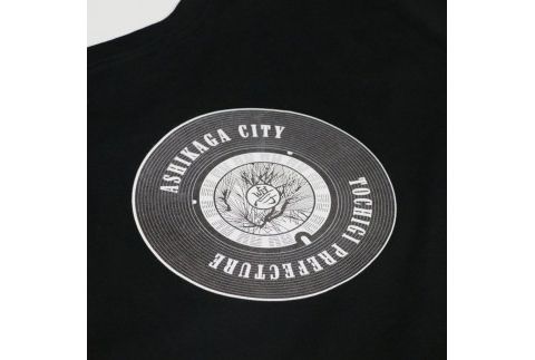 バックプリント 足利市 マンホールTシャツ 黒 L F7Z-561