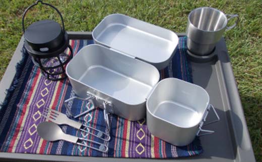 戦闘飯盒3形 アウトドアで炊く・焼く・蒸す・煮るができる便利調理器具 2合炊き F7Z-1360