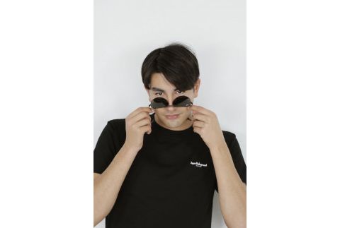 バックプリント 足利市 マンホールTシャツ 黒 L F7Z-561