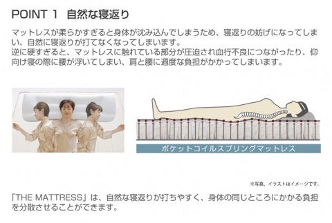 ザ・マットレス セミダブル 120×195cm 厚さ20cm ポケットコイル スプリング アイボリー (圧縮梱包) F7Z-539