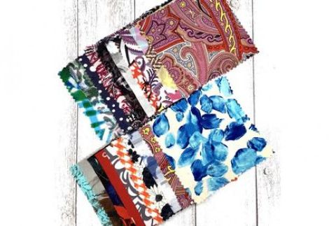 【定期便　３回】 ハギレの 「HAGIREs」　セットB 　10cm×10cm  20枚 (朝日染色株式会社） F7Z-337