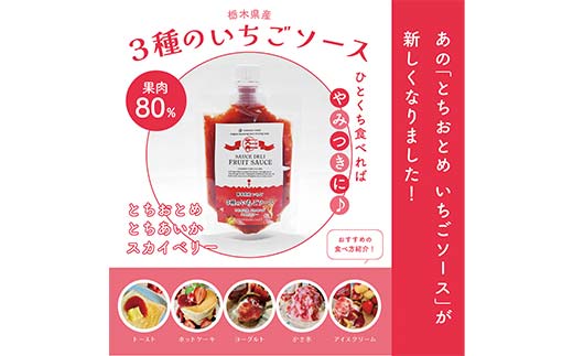 栃木県産 3種のいちごのソース 3個セット 栃木県 足利市 F7Z-1422