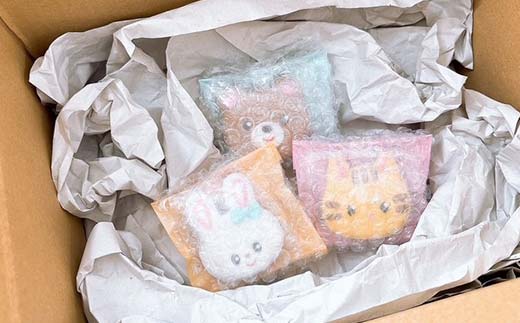【シュガーフォリア】アイシングクッキー 動物 3種3個セット(うさぎ、クマ、ねこ)  栃木県産小麦使用！ 個包装 菓子 クッキー オリジナル 手作り かわいい お祝い 誕生日 記念日 イベント 贈答 ギフト プレゼント 栃木県 足利市  F7Z-1431
