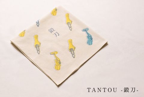 刀剣デザインハンカチ ３枚セット「椿」「陣列」「鍛刀」 F7Z-355