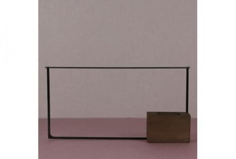 ALART〈アルアート〉　NOIR ノワール　04 曲 花器　インテリア　玄関やサイドボードに。木と金属を組み合わせた存在感のある花器　シンプル&モダンスタイル F7Z-235