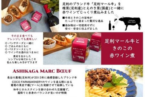 ＜手作り惣菜＞　パンのおともセット　（足利マール牛ときのこの赤ワイン煮、彩りマリネ3種類×各１） F7Z-175