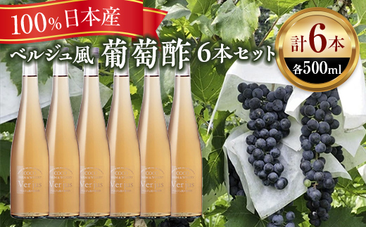ベルジュ風＊葡萄酢6本セット【 お酢 栃木県 足利市 】 F7Z-012