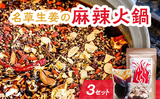 ＜あしかが輝き大使・薮崎シェフ＞ 名草生姜の麻辣火鍋 【濃縮タイプ】 2人前(355g)×3セット F7Z-180