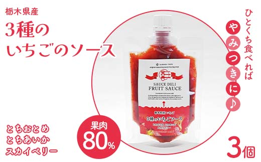 栃木県産 3種のいちごのソース 3個セット 栃木県 足利市 F7Z-1422