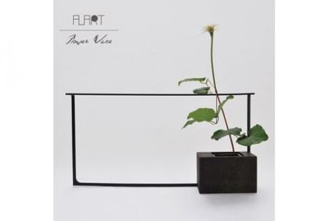 ALART〈アルアート〉　NOIR ノワール　04 曲 花器　インテリア　玄関やサイドボードに。木と金属を組み合わせた存在感のある花器　シンプル&モダンスタイル F7Z-235