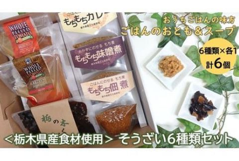 ＜栃木県産食材使用＞　そうざい６種類セット　（まるごとスープ、栃のきくらげ等×各１） F7Z-174