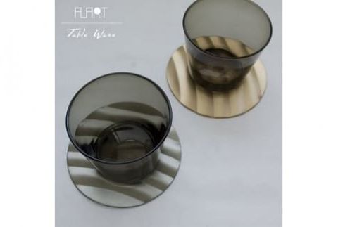 ALART〈アルアート〉　Signage コースター６枚セット　（グレー３枚・ゴールド３枚） テーブルウェア　モデルルーム等で使用多数 F7Z-231