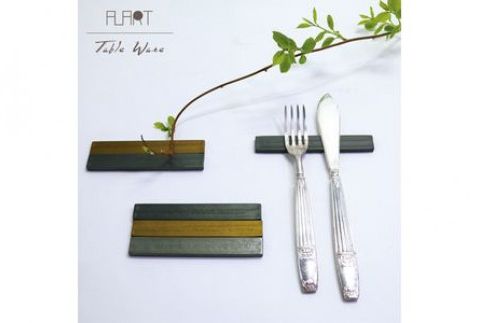 ALART〈アルアート〉　箸置き　DAN 団　６本２色組（グレー３本・オリーブ３本） テーブルウェア F7Z-230