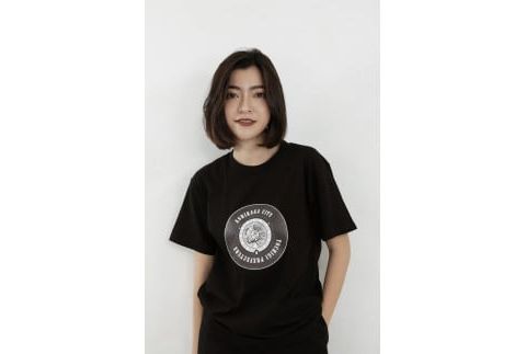 足利市 マンホールTシャツ 黒 L F7Z-553