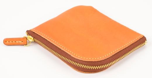 栃木レザー使用｜やわらか本革Lジップミニ財布｜Lzip wallet small 02｜キャメル｜minca（全6色）
