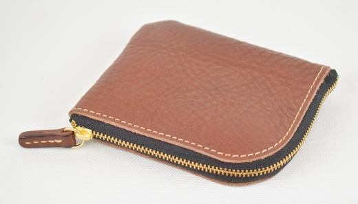 栃木レザー使用｜やわらか本革Lジップミニ財布｜Lzip wallet small 02｜チョコ｜minca（全6色）