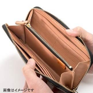 栃木レザー使用｜やわらか本革Lジップ長財布｜Round zip wallet 02｜キャメル｜minca（全6色）