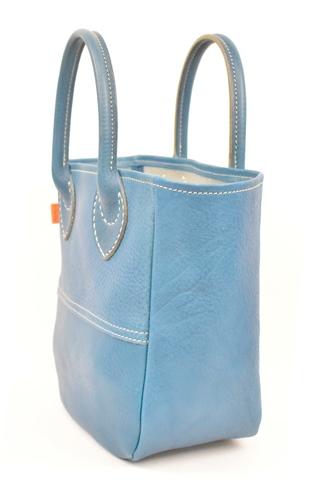 栃木レザー使用｜ソフトな手触り 本革 小さめトートバッグ｜Tote bag 03 S｜ブルー｜minca（全6色）