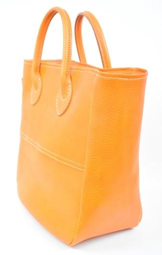 栃木レザー使用｜ソフトな手触り 本革 小さめトートバッグ｜Tote bag 03 M｜キャメル｜minca（全6色）