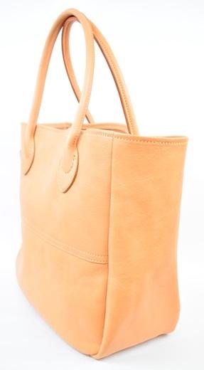 栃木レザー使用｜ソフトな手触り 本革 A4も入る大容量 本革トートバッグ｜Tote bag 03 L｜タン｜minca（全6色）