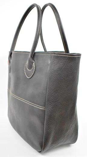 栃木レザー使用｜ソフトな手触り 本革 A4も入る大容量 本革トートバッグ｜Tote bag 03 L｜ブラック｜minca（全6色）